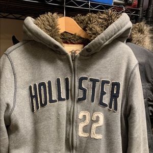 Hooded fur lined sweater